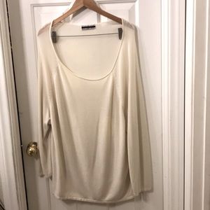 Extremely oversized cream light sweater semi sheer